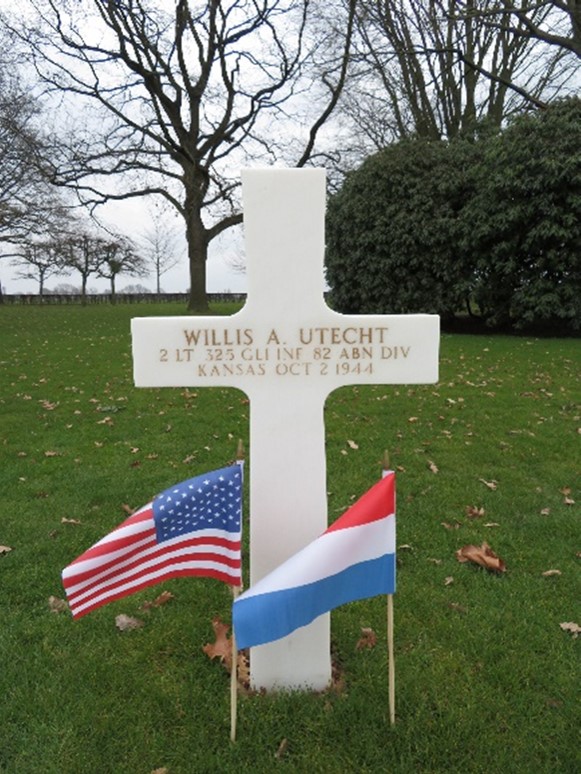    One presidential visit     Headstone of 2nd Lt. Willis A. Utecht at Netherlands American Cemetery. Credits: Americ