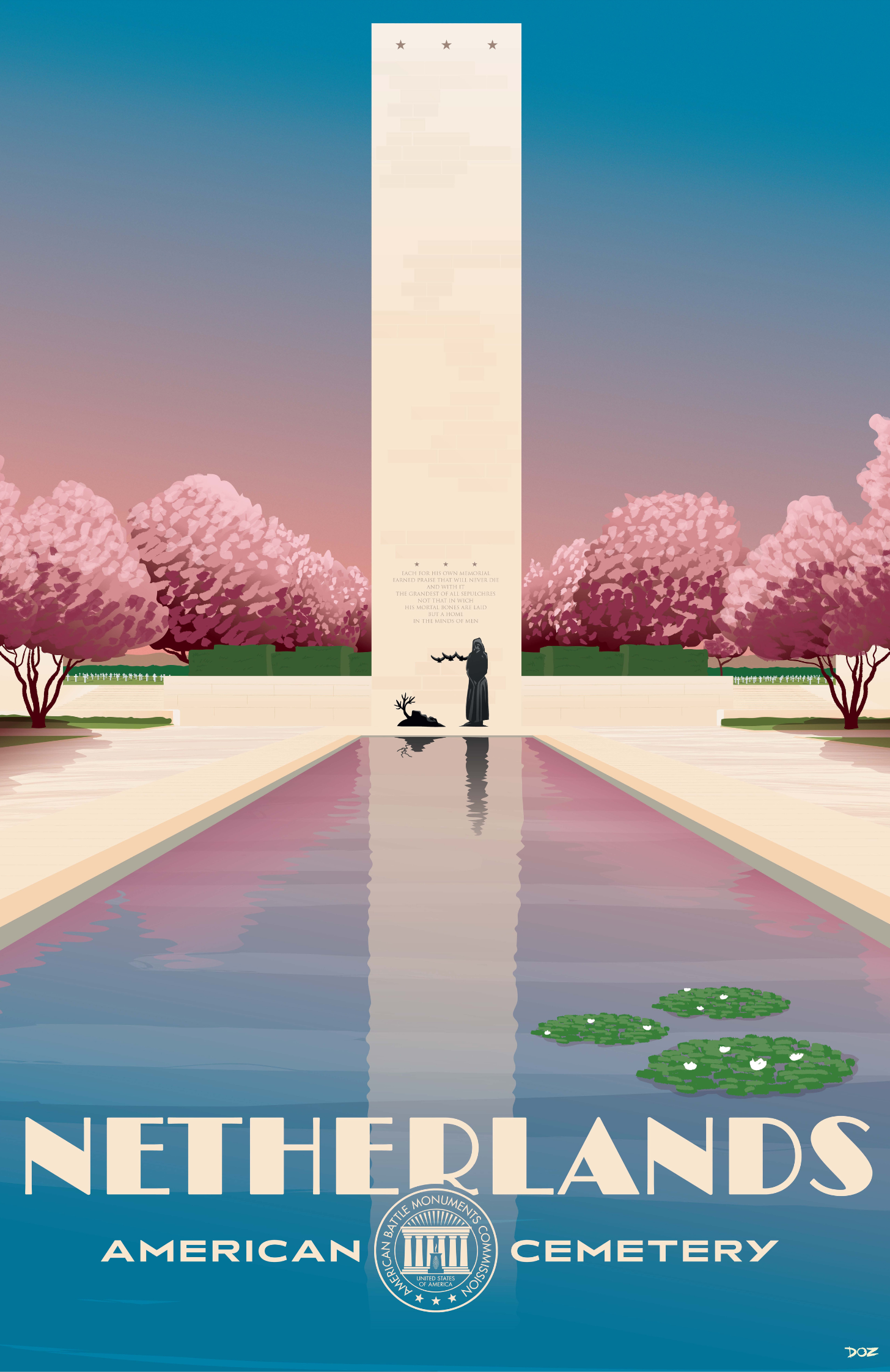 Vintage poster of Netherlands American Cemetery