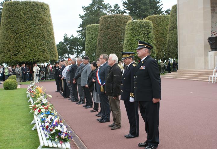 Special guests participate in the wreath-laying ceremony as part of the 68th anniversary commemorating the D-Day landings.