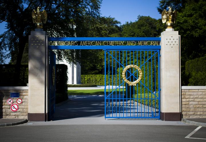 Luxembourg American Cemetery front gate