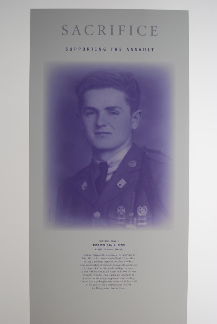 TSgt. William Benn's story is featured in the new visitor center. 