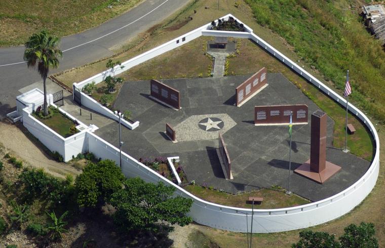 Aerial view of Guadalcanal American Memorial.