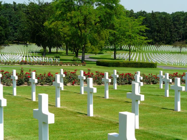Rows of headstones at Lorraine American Cemetery.