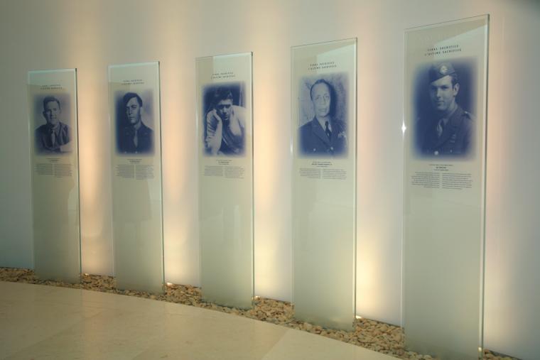 Panels within the Sacrifice Gallery at Normandy Visitor Center.