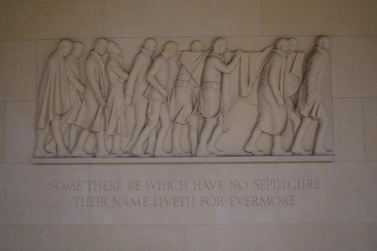 Inscription reads: "Some there be which have no sepulchre their name liveth evermore."
