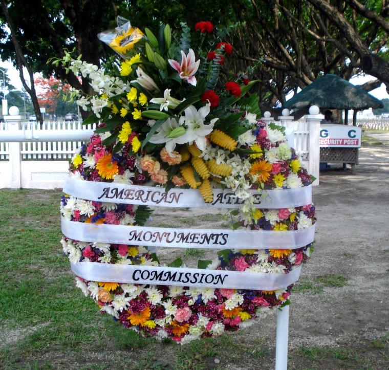 Large floral wreath from American Battle Monuments Commission