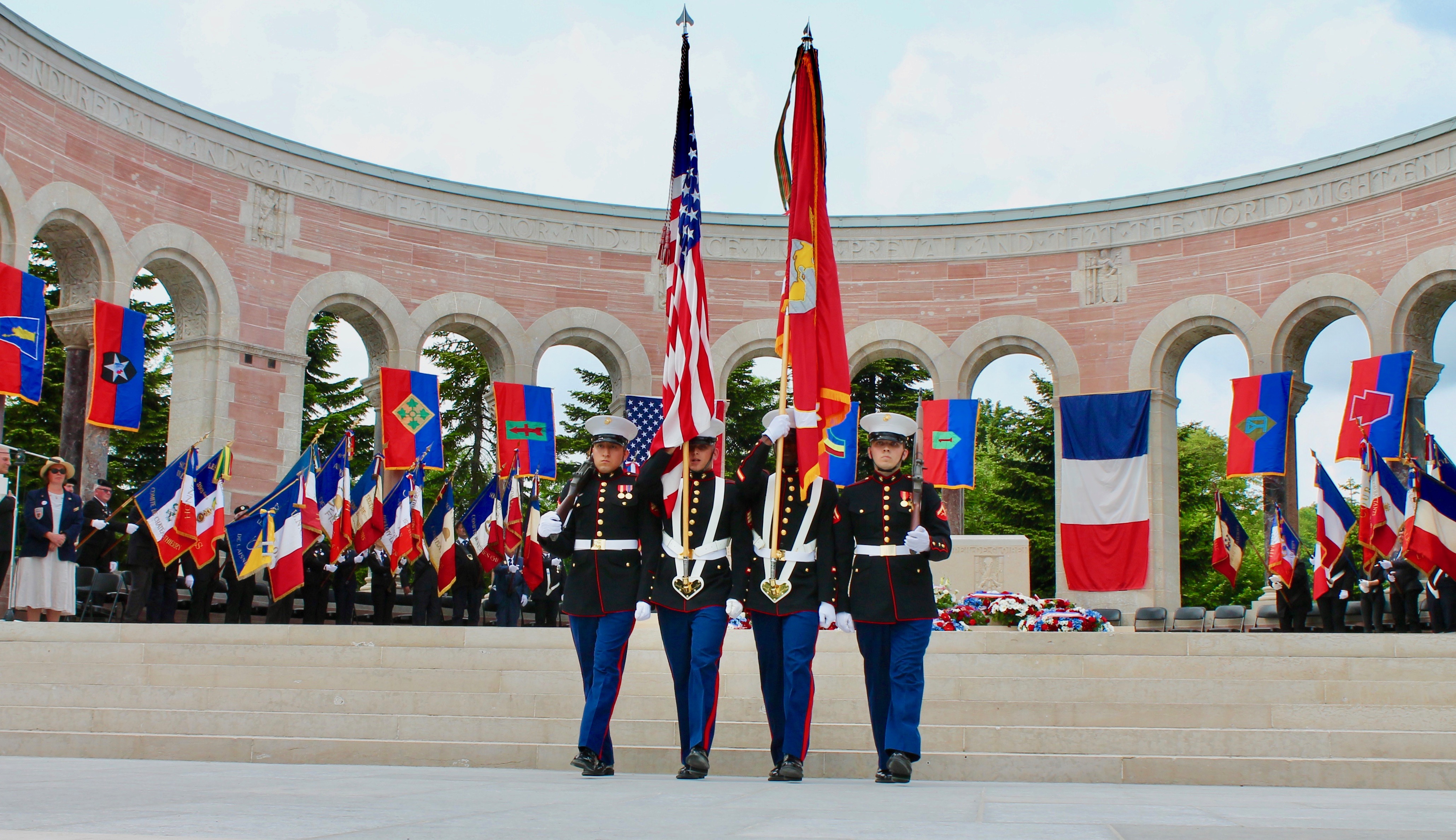 2019 Memorial Day ceremony at Oise-Aisne American Cemetery, France. 