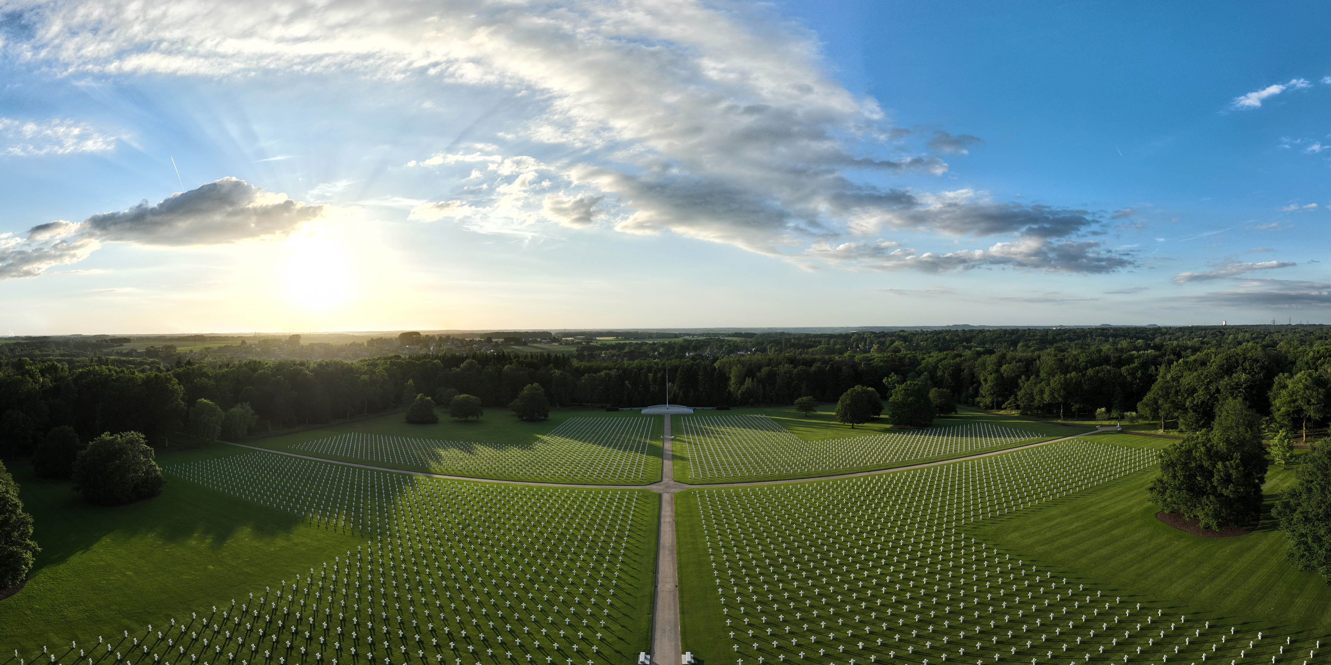 Panoramic view of Ardennes American Cemetery from virtual tour
