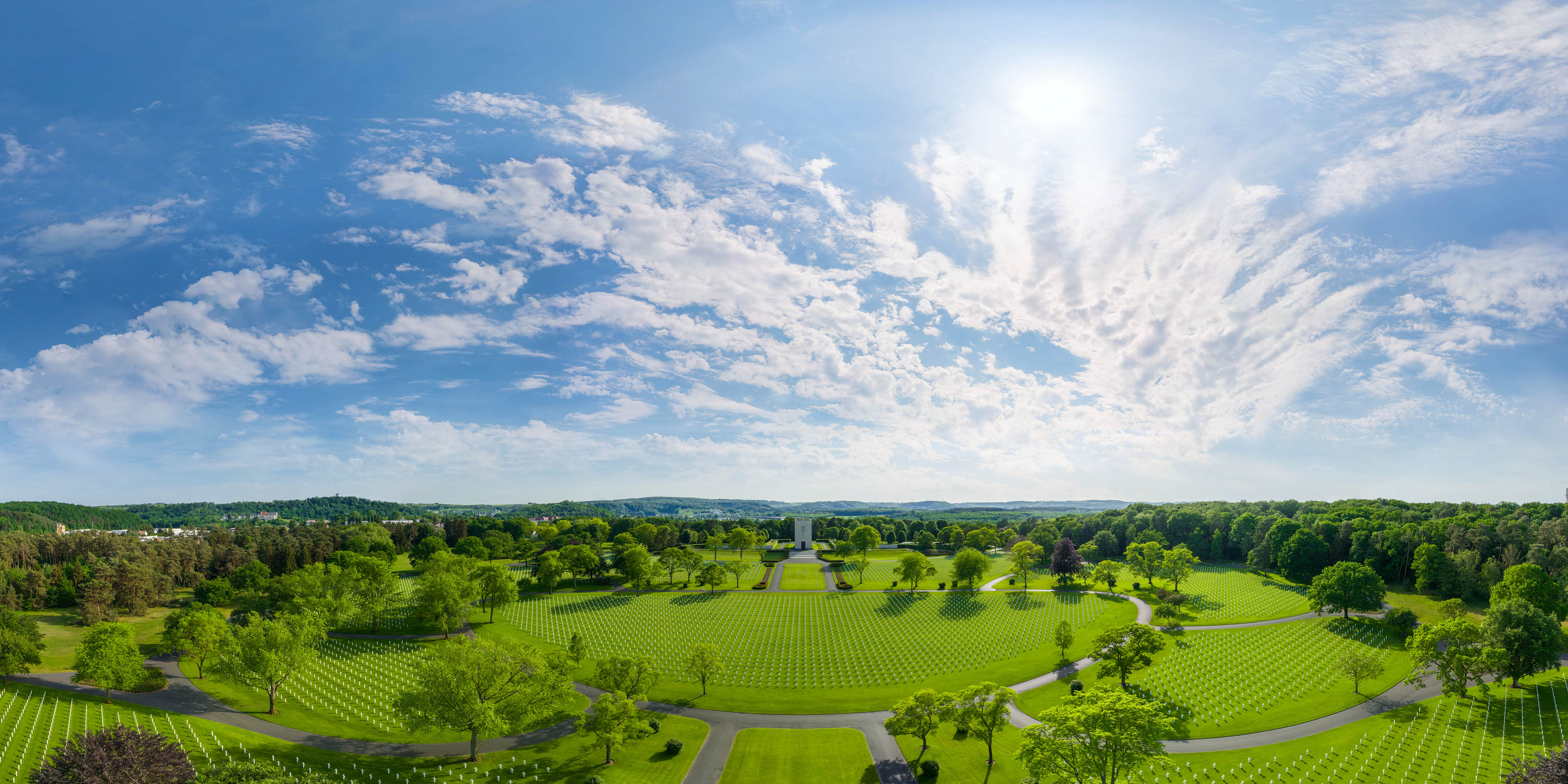 Panoramic view of Lorraine American Cemetery from virtual tour