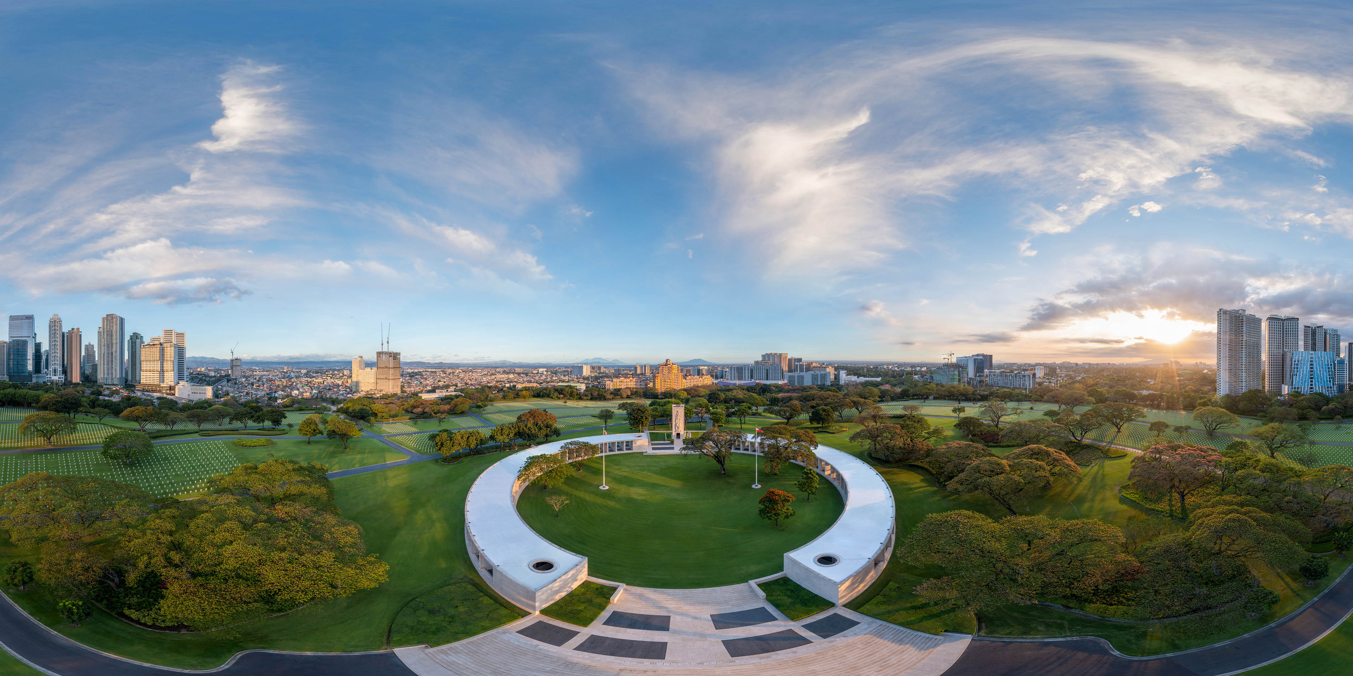 Panoramic view of Manila American Cemetery from virtual tour