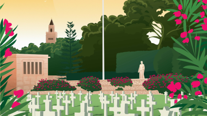 Vintage poster of North-Africa American Cemetery created to mark ABMC Centennial