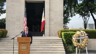 ABMC Wreath and Superintendent at Manila American Cemetery