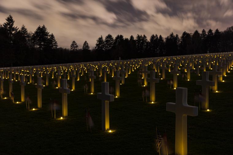 Luminary at the Luxembourg American Cemetery