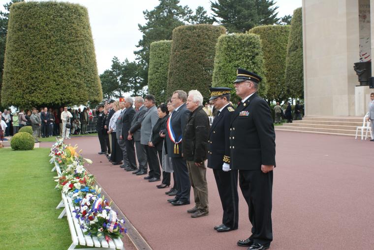 Special guests participate in the wreath-laying ceremony as part of the 68th anniversary commemorating the D-Day landings.