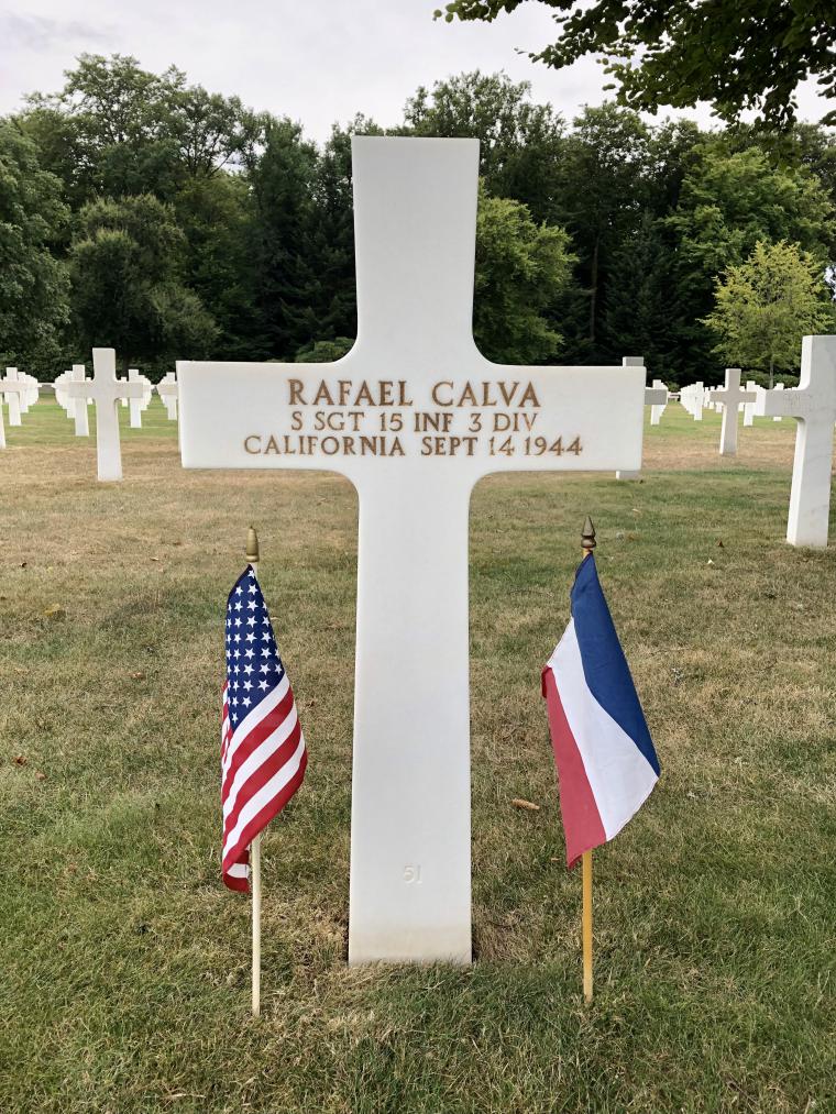 Headstone of Staff Sergeant Rafael Calva at Epinal American Cemetery