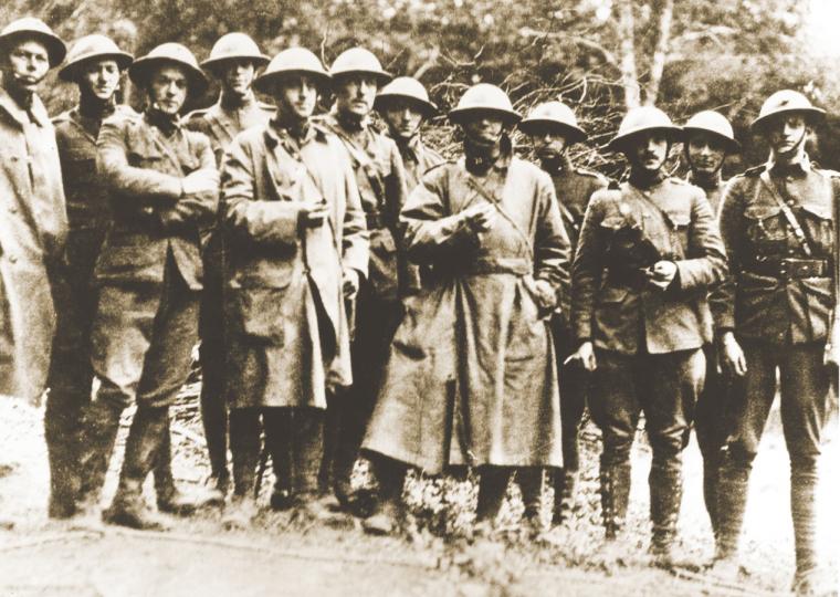 Surviving officers of the 2nd Battalion, 6th Marine Regiment at Belleau  Wood on June 18, 1918.