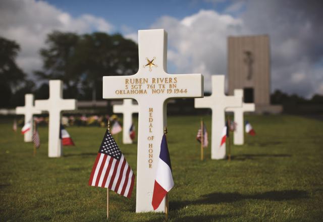WWII Medal of Honor Recipient Ruben Rivers, buried at Lorraine American Cemetery, France.