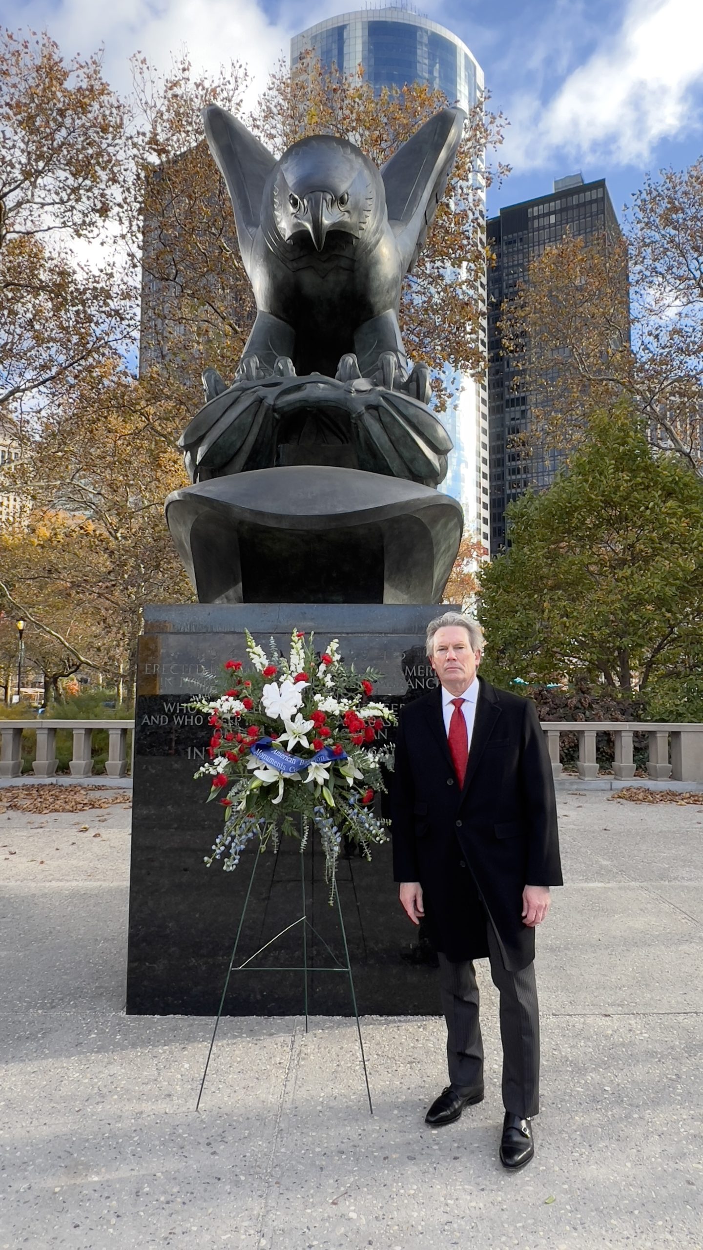 ABMC Commissioner John Freeman at the East Coast Memorial for Veterans Day. Credit: American Battle Monuments Commission.