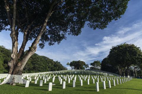 Headstones at Corozal American Cemetery