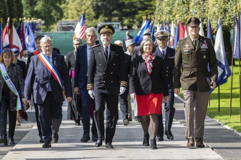Arrival of the official party at Normandy American Cemetery for the Memorial Day ceremony