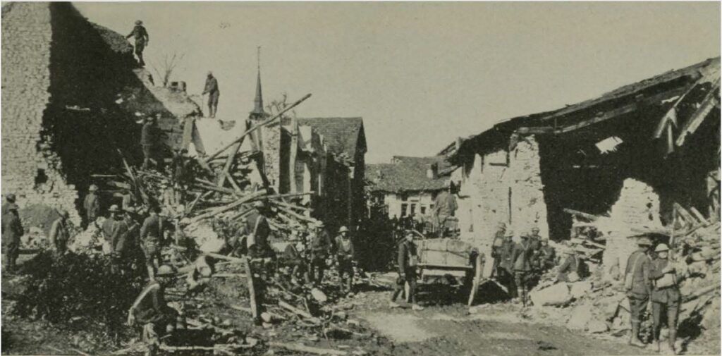The destroyed town of Romagne