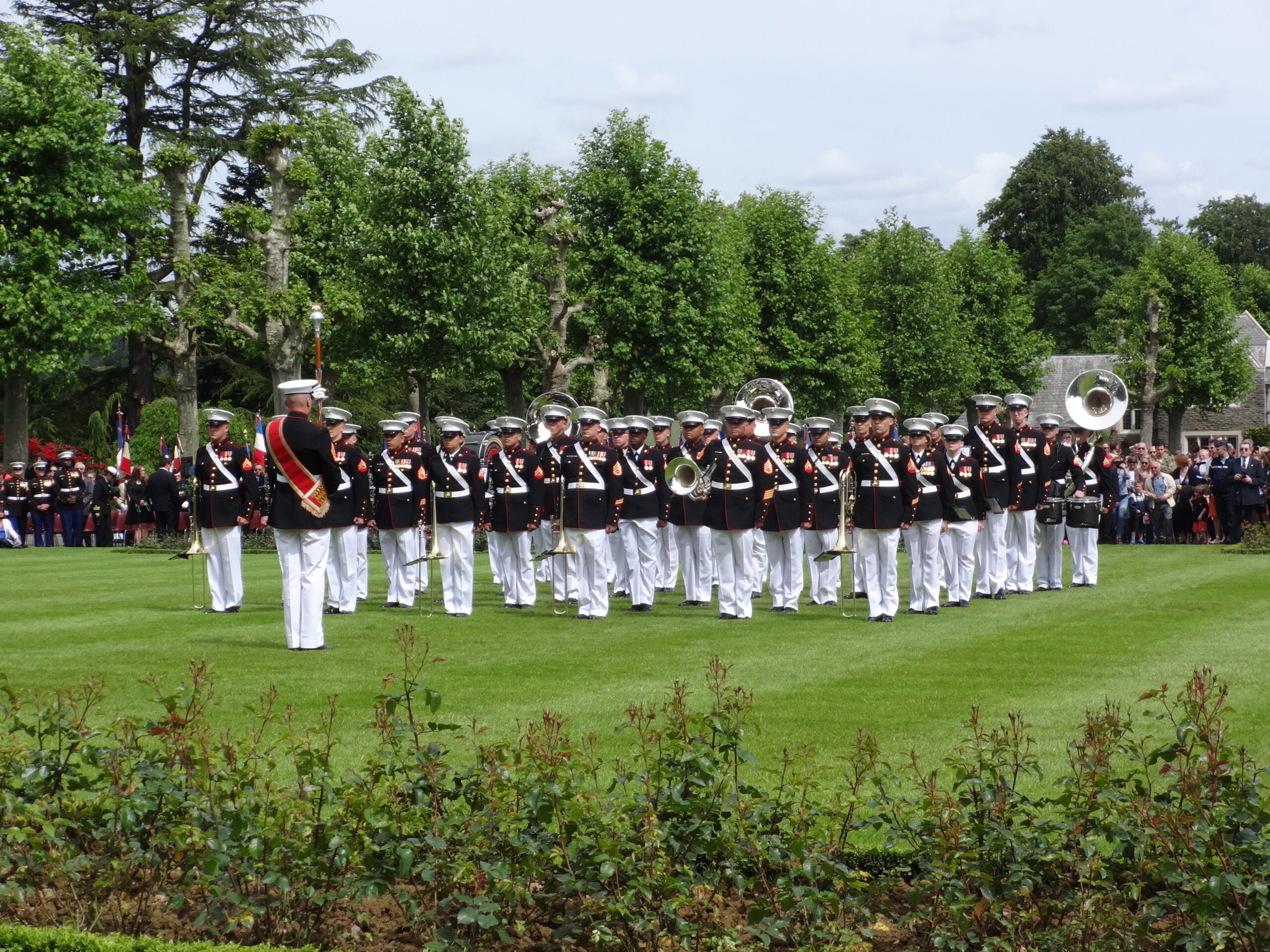 The 2nd Marine Division Band performed during the 2014 Memorial Day Ceremony at Aisne-Marne American Cemetery in France.
