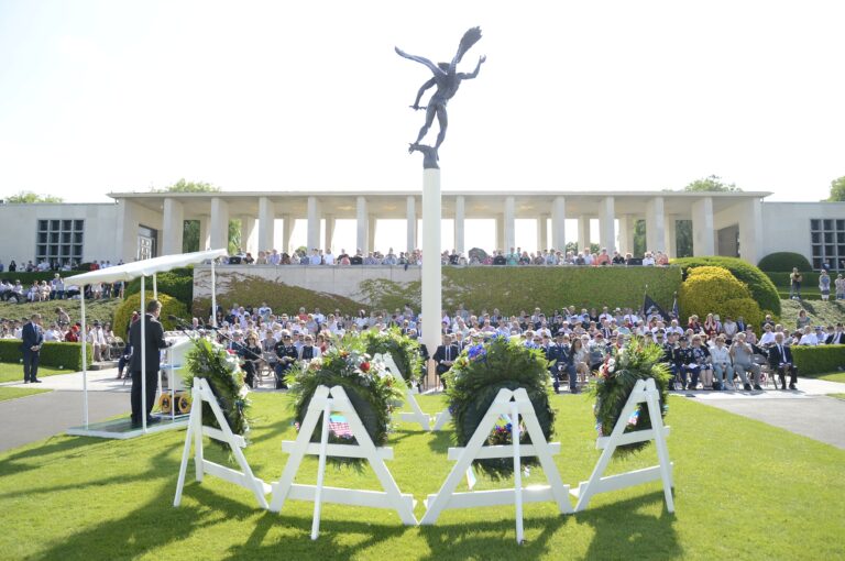 A large crowd attended the 2018 Memorial Day Ceremony at Henri-Chapelle American Cemetery. Image courtesy of U.S. Embassy Belgium.