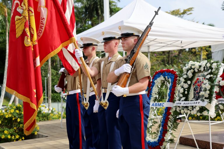 Marines served as the Color Guard during the 2023 Memorial Day Ceremony at Corozal American Cemetery in Panama. Image courtesy of U.S. Embassy Panama