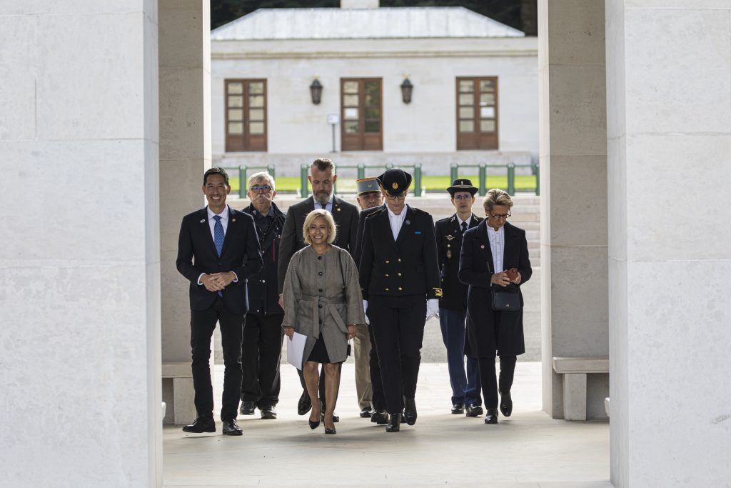 : Official party entering the ceremony at Epinal American Cemetery on Oct. 19, 2024. Credits: American Battle Monuments Commission