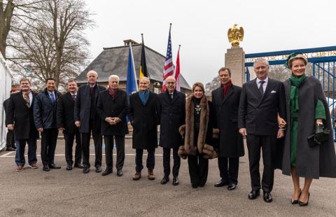 ABMC Commissioner Matthew E. Jones delivering remarks at the 80th anniversary of the Battle of Bulge in Bastogne
