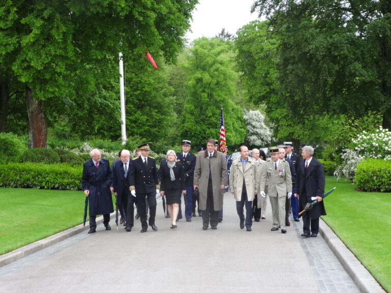 Members of the official party arrive during the 2016 Memorial Day Ceremony at Meuse-Argonne American Cemetery.