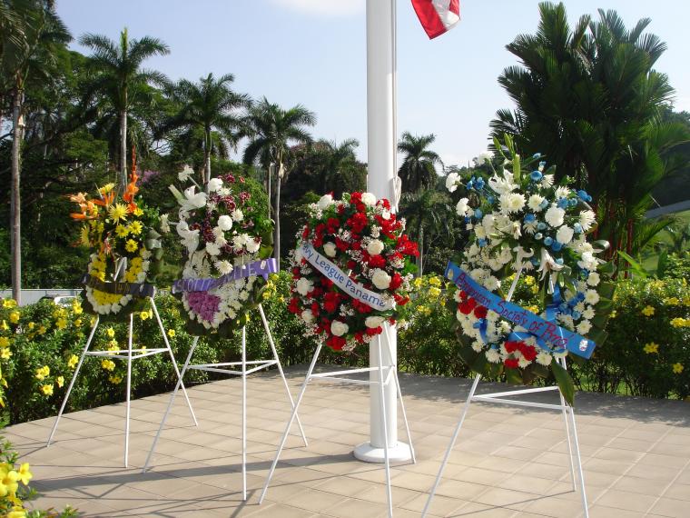 Wreaths were laid during the 2014 Memorial Day Ceremony at Corozal American Cemetery in Panama.