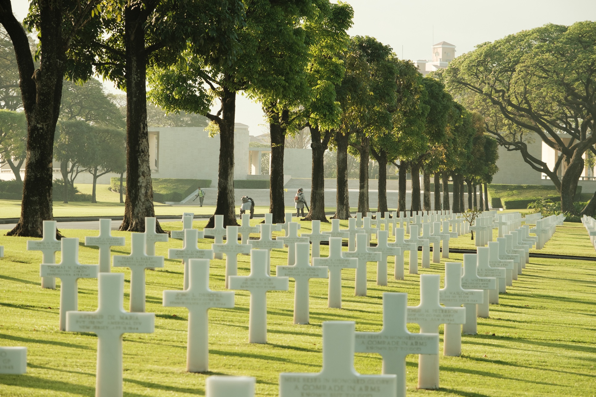 The Manila American Cemetery contains the largest number of graves of our military dead of World War II, a total of 16,859, most of whom lost their lives in operations in New Guinea and the Philippines. The Manila American Cemetery contains the largest number of graves of our military dead of World War II, a total of 16,859, most of whom lost their lives in operations in New Guinea and the Philippines.