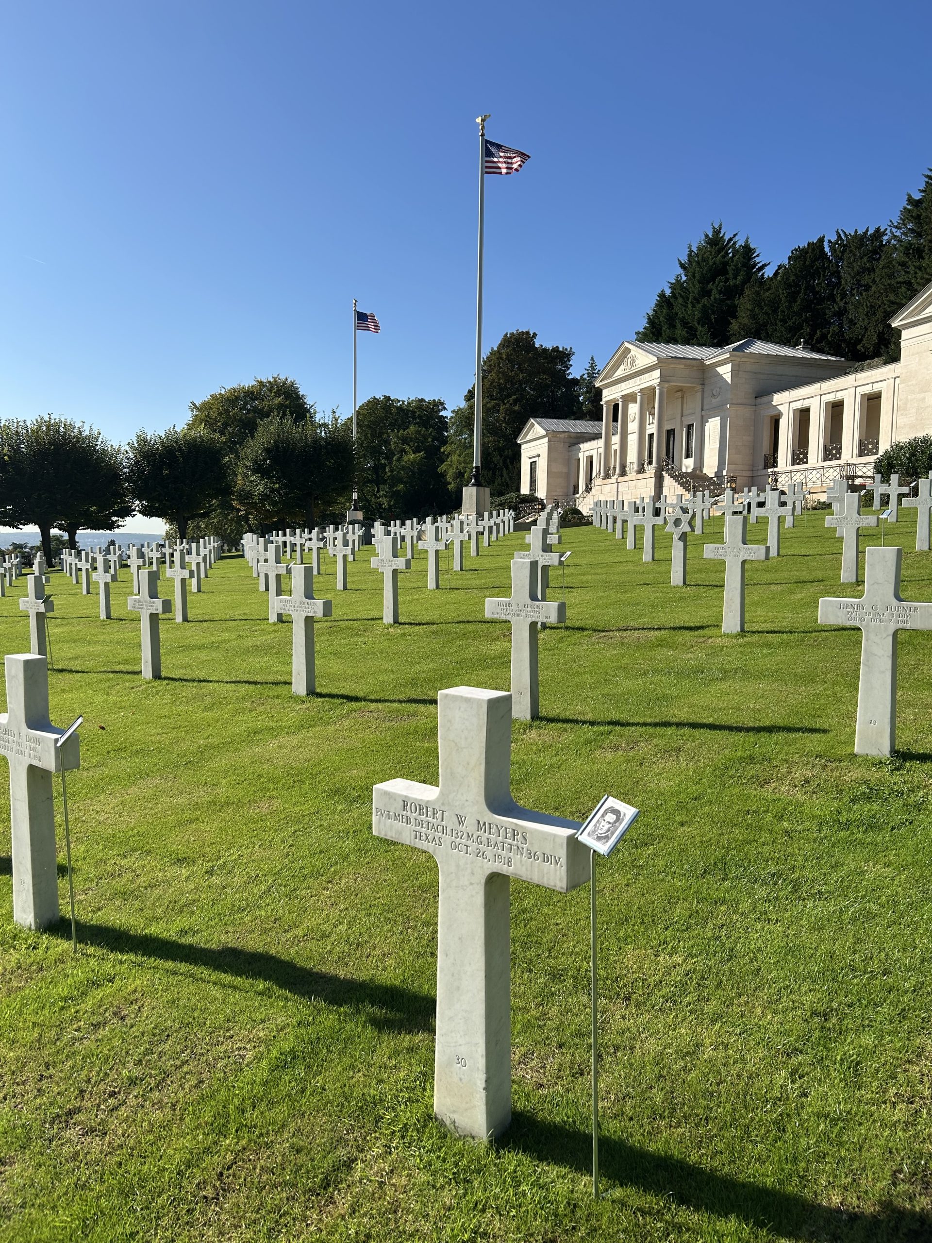 Picture of the headstones at Suresnes American Cemetery during Faces of Suresnes for European Heritage Days. Credit: American Battle Monuments Commission.