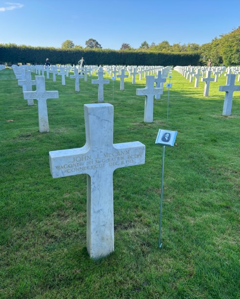 Picture of headstones at St. Mihiel American Cemetery during the Faces of St. Mihiel event in 2024. Credit: American Battle Monuments Commission.