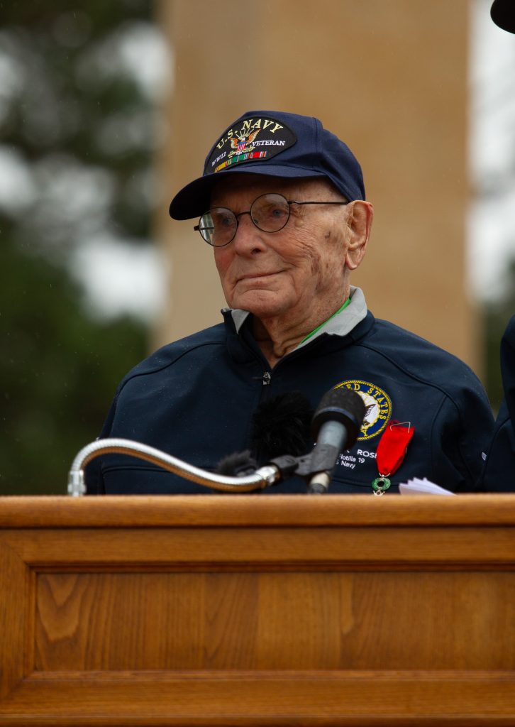 Picture of U.S. Navy Lt. Arthur Rose, the 107 years old World War II veteran who read a letter he wrote to his family in the days following the historic landing. Credit: American Battle Monuments Commission.