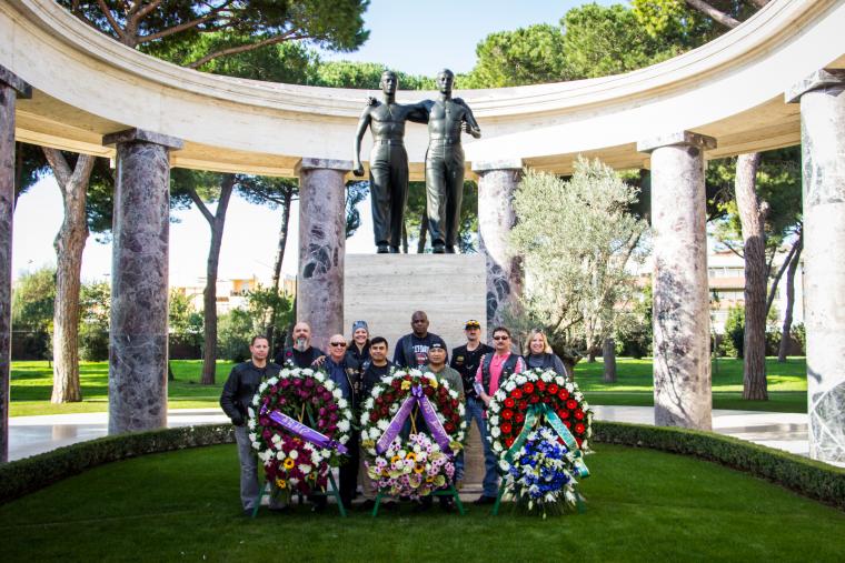 Members of the Harley Owners Group (HOG) from Naples visited Sicily-Rome American Cemetery on November 11 to participate in the Veterans Day Ceremony.