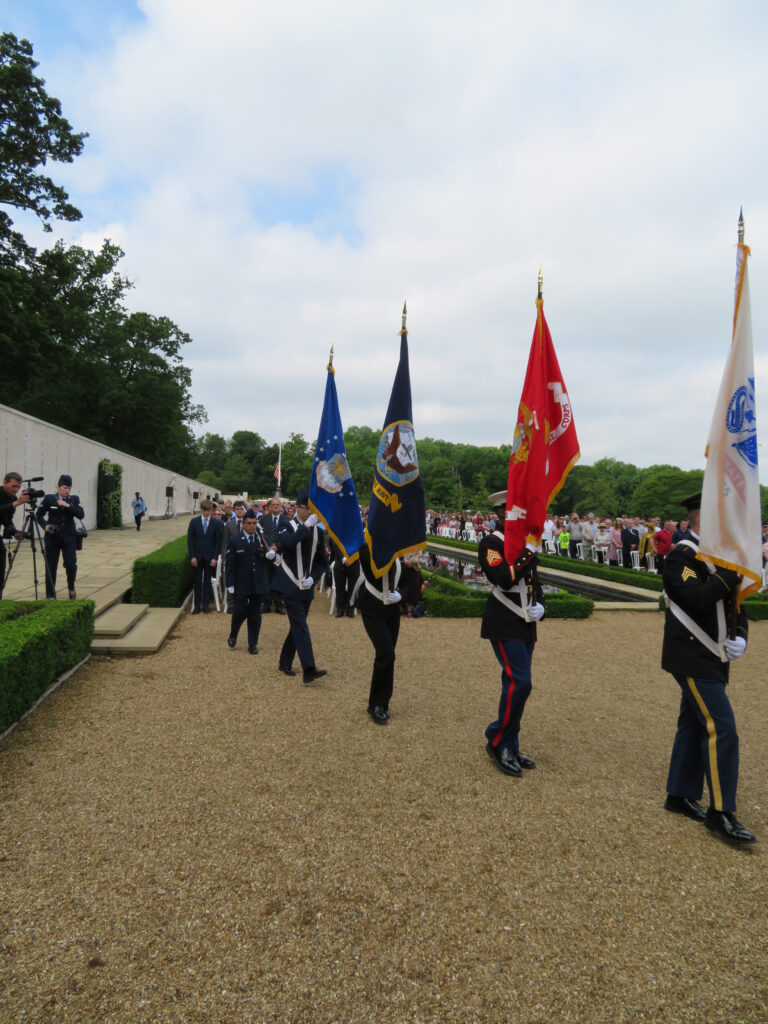 Members of the military participated in the 2017 Memorial Day Ceremony at Cambridge American Cemetery.