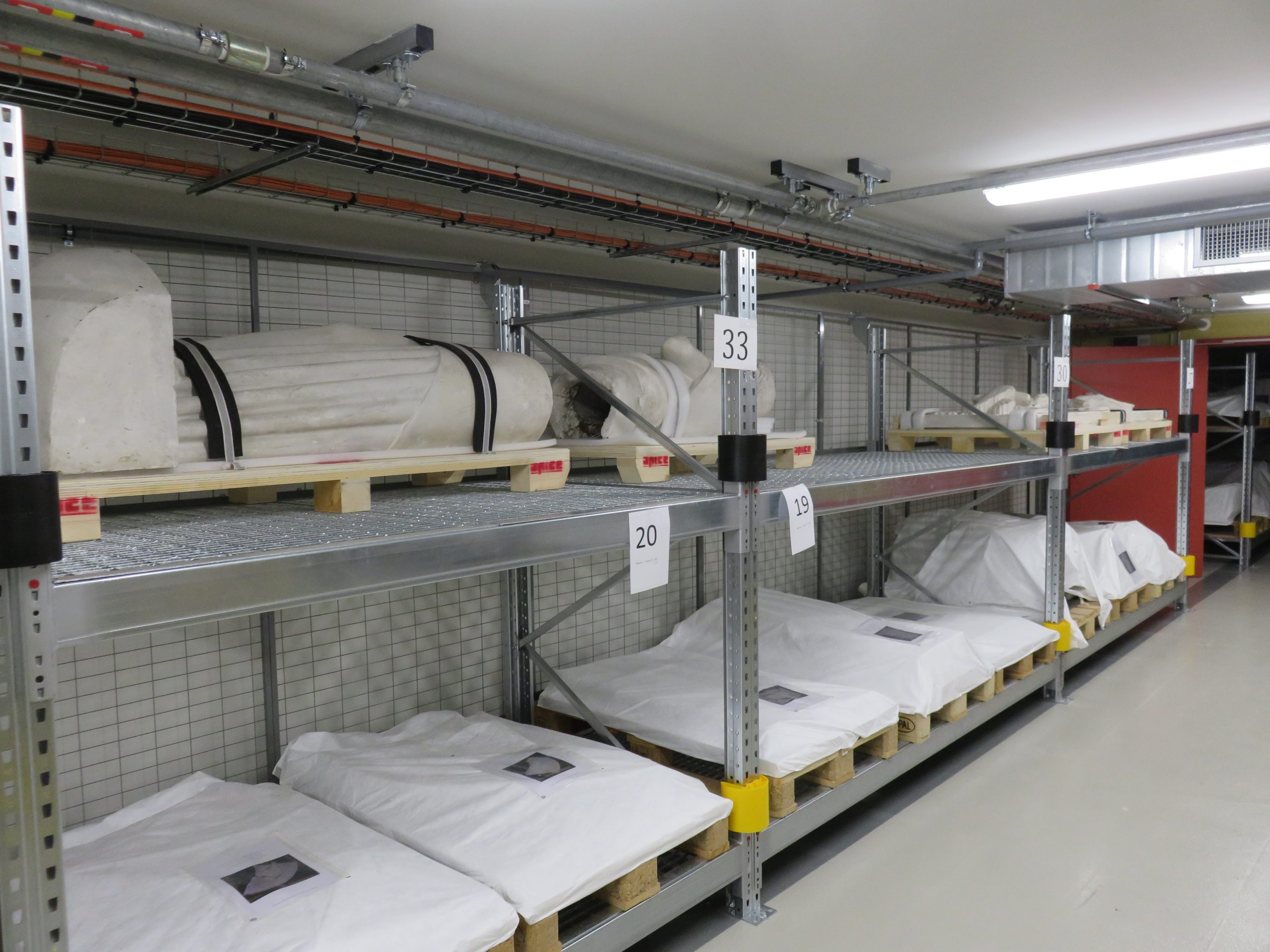 Picture of the some items of the ABMC Collection in the Collection Repository under Chateau-Thierry Monument. Credit: American Battle Monuments Commission.