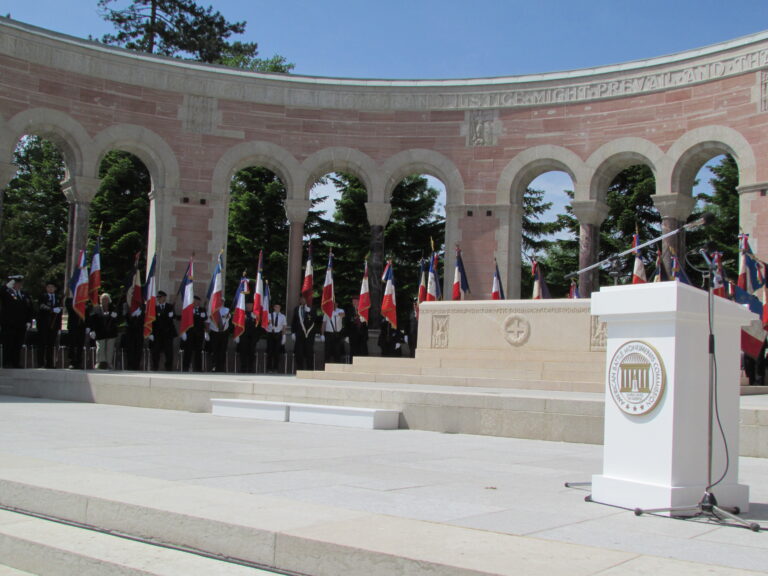 The 2017 Memorial Day Ceremony at Oise-Aisne American Cemetery included members of the Porte-Drapeaux.