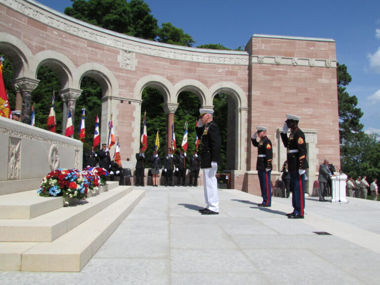 Floral wreaths were laid during the 2017 Memorial Day Ceremony at Oise-Aisne American Cemetery.