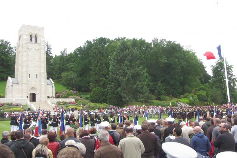 Thousands of people gathered at Aisne-Marne American Cemetery for the 2015 Memorial Day Ceremony. Image courtesy of Micheline and Daniel Atkinson.