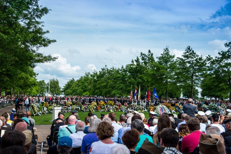 Seventy five wreaths were laid during the 2014 Memorial Day Ceremony at Netherlands American Cemetery.