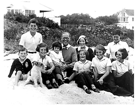 The Kennedy family in Hyannis Port, Massachusetts, circa 1931. Credits: John F. Kennedy Presidential Library and Museum. 
