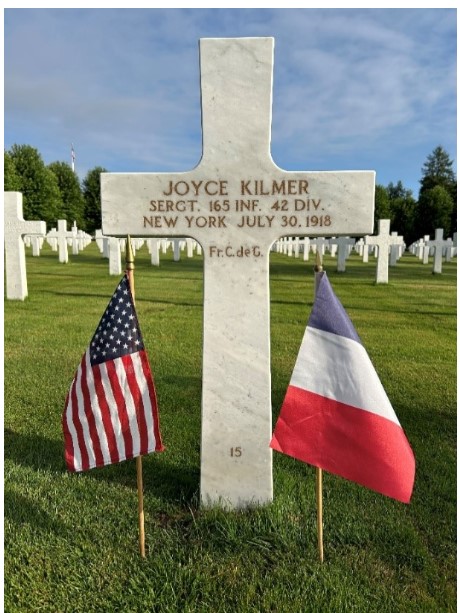Picture of Sgt. Joyce Kilmer’s headstone at Oise-Aisne American Cemetery. Credit: American Battle Monuments Commission. 