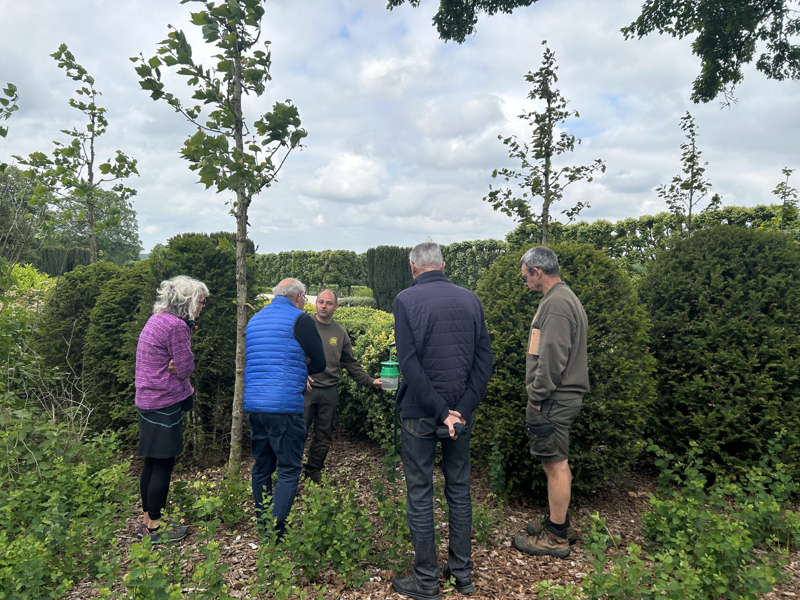 Meuse-Argonne American Cemetery's team providing a tour to morning visitors during Printemps des Cimetières. Credit: American Battle Monuments Commission.
