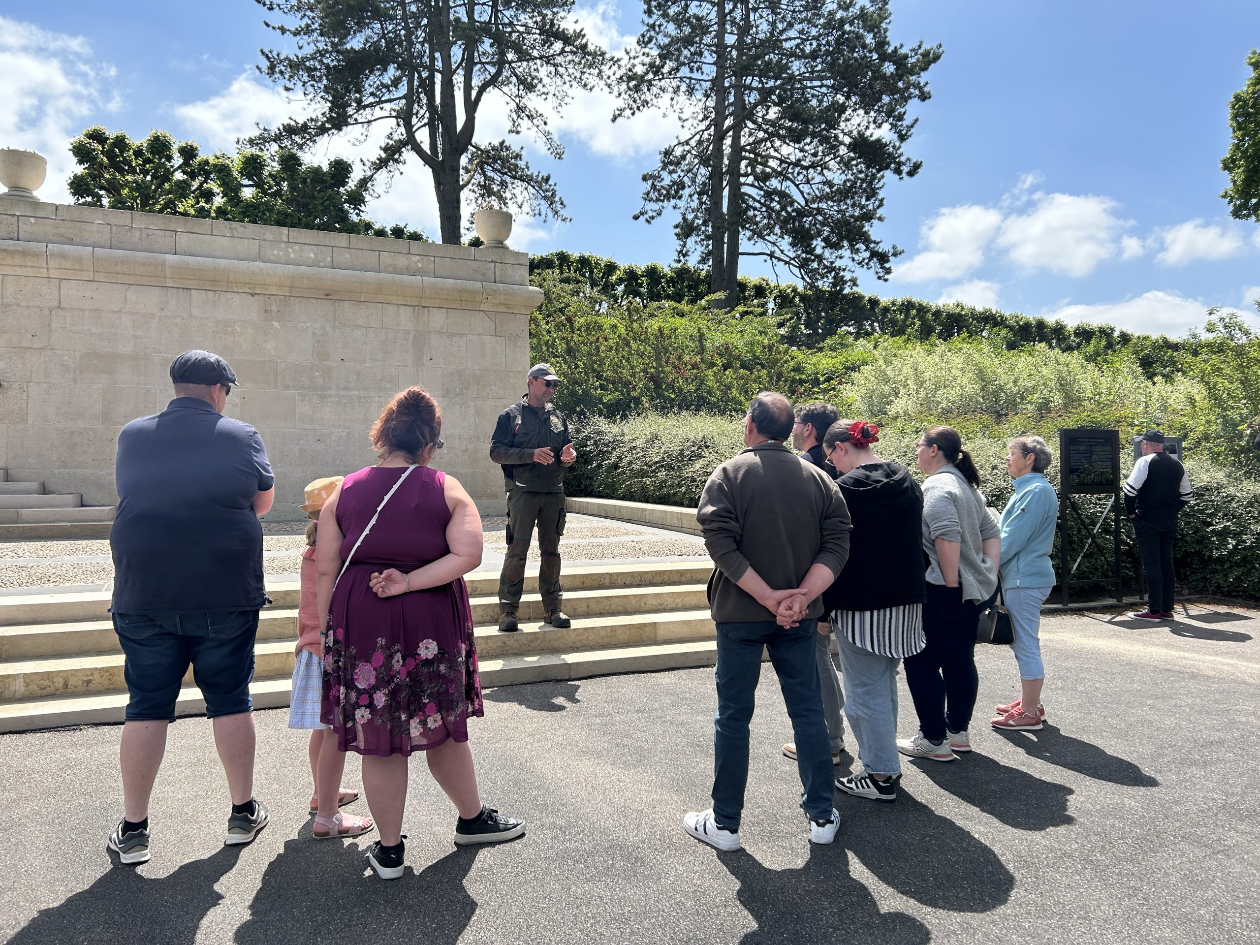 Meuse-Argonne American Cemetery's team providing explanations to visitors during Printemps des Cimetières. Credit: American Battle Monuments Commission.