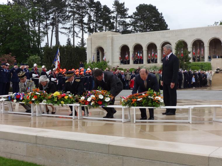 Wreaths were laid during the 2016 Memorial Day Ceremony at Meuse-Argonne American Cemetery.