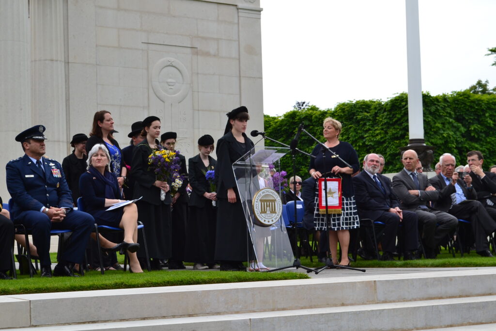 A special group of local students dressed as Gold Star Mothers for the 2015 Memorial Day Ceremony at St. Mihiel American Cemetery to honor these women that lost their sons and husbands.