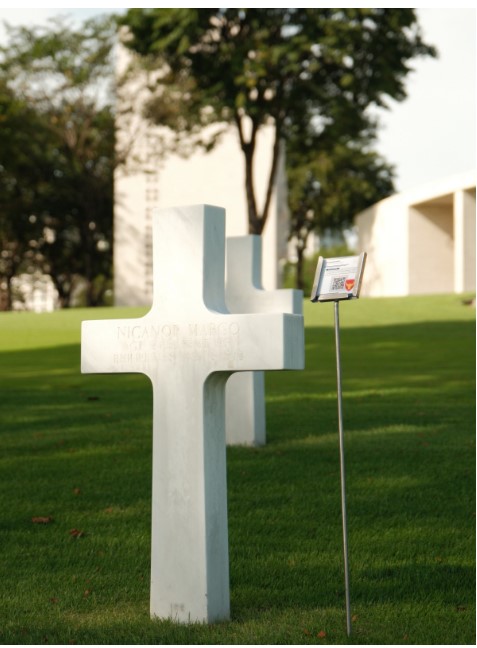 Picture of the headstone of Sgt. Nicanor Marco at Manila American Cemetery. Credit: American Battle Monuments Commission.
